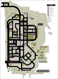 Карта здоровья, брони, оружия, полицейских значков в GTA Liberty City Stories на острове Portland