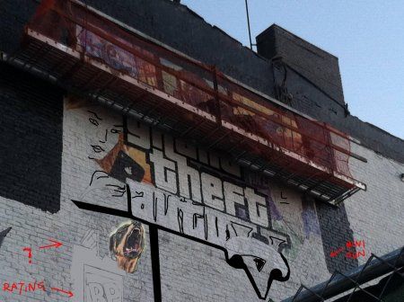 Бокс-арт GTA 5 рисуют на здании в Манхеттене