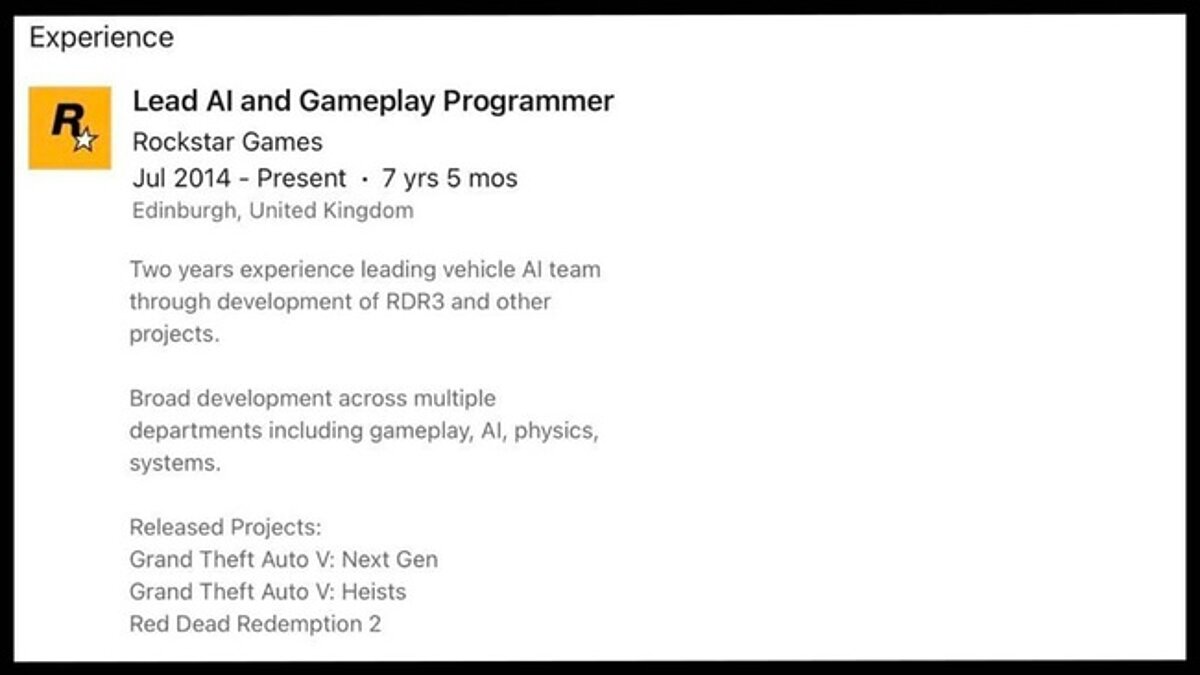 RDR 3 находится в разработке согласно профилю разработчика Rockstar Games
