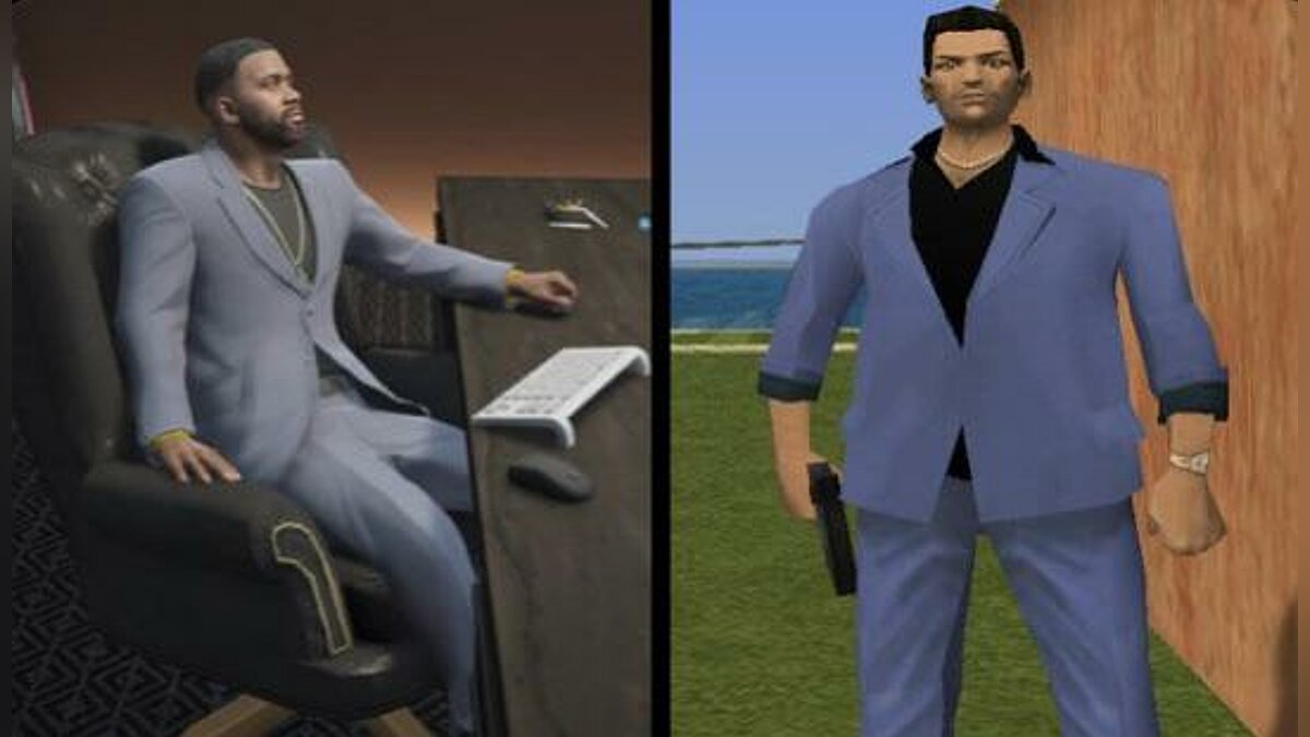 This Easter Egg with Franklin new look from GTA Online could be a reference to GTA Vice City