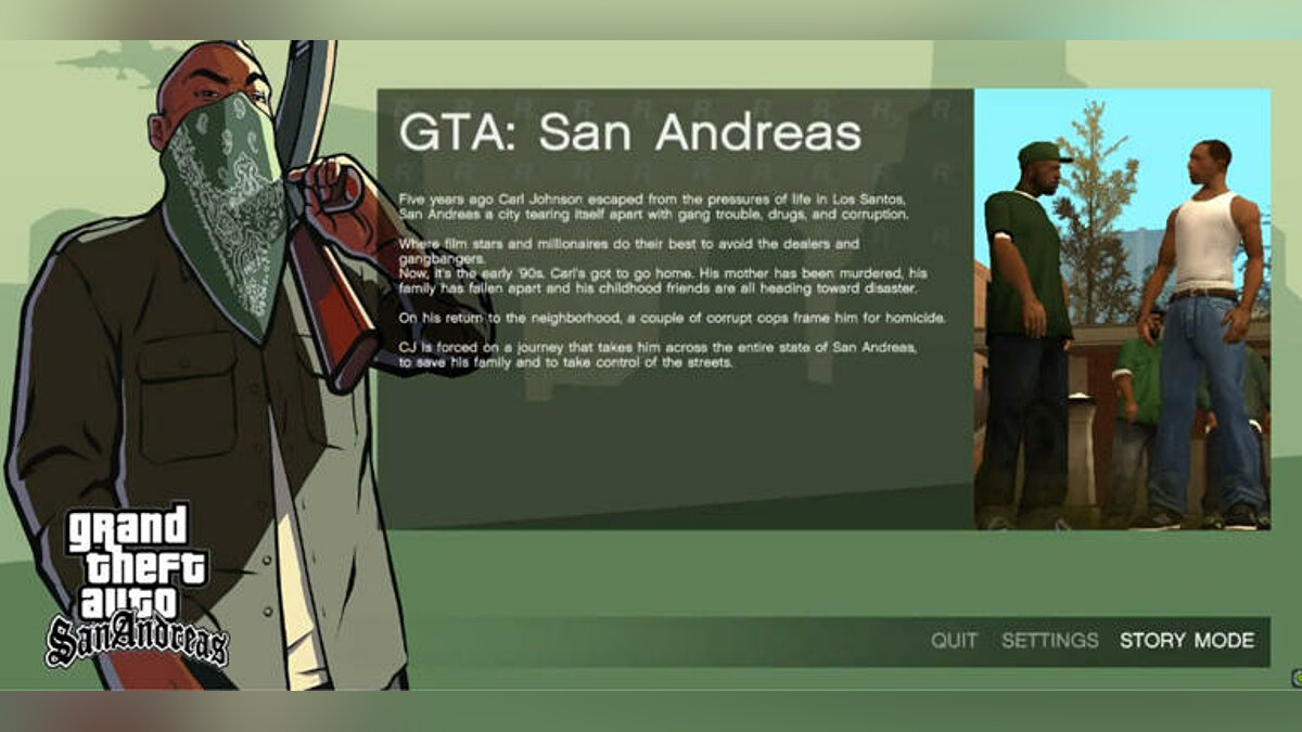 Мод добавляет в GTA San Andreas интерфейс и меню из GTA 5