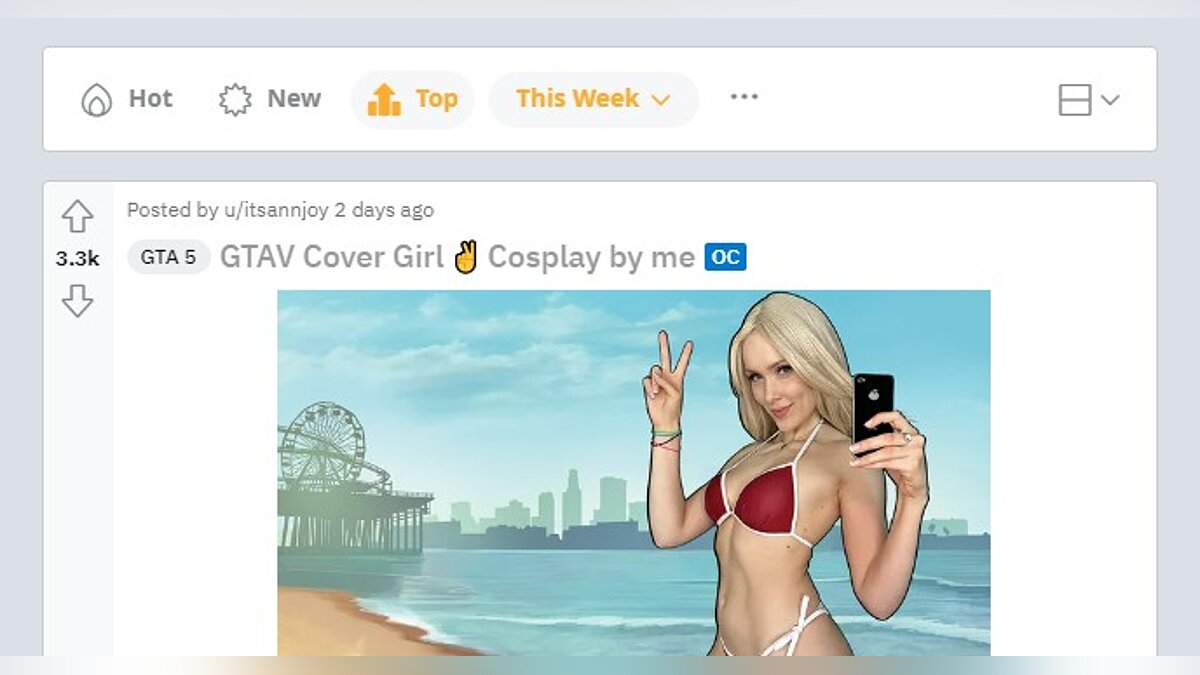 Реддиторша закосплеила девушку с обложки GTA 5 и попала в топ на Reddit
