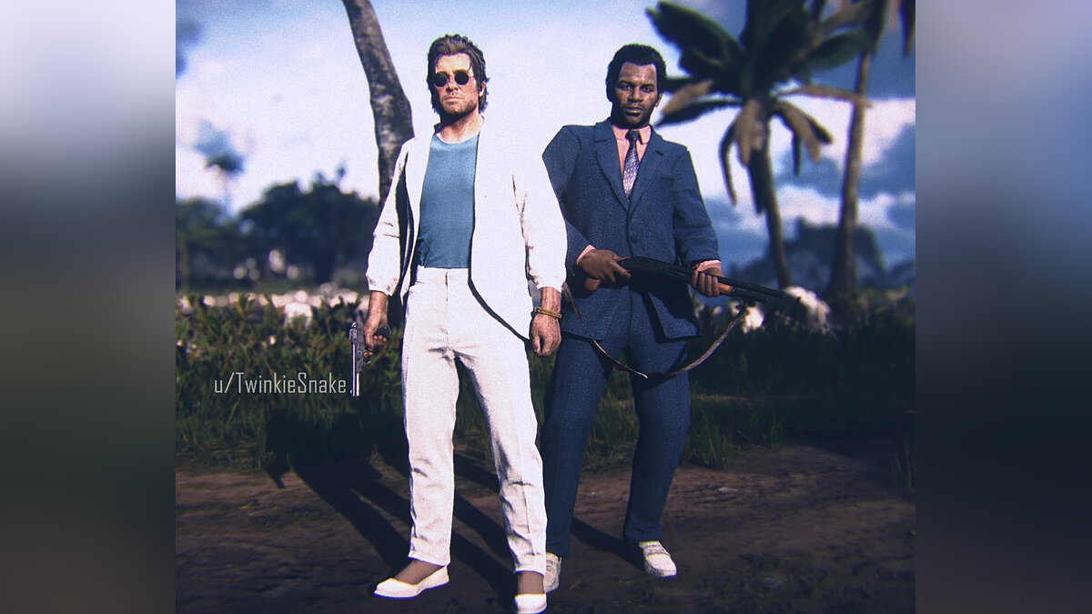 The characters from the TV series Miami Vice have been recreated in Red Dead Redemption 2