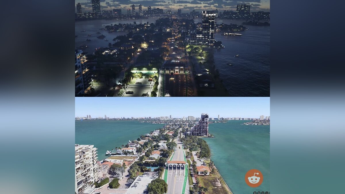 Вайс-Сити из GTA 6 сравнили с реальным городом